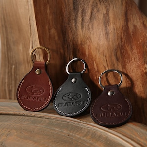 Motorcycle, car, leather keychain Subaru, leather initial keychain personalized, customized leather keychain for her, men key fob, gift