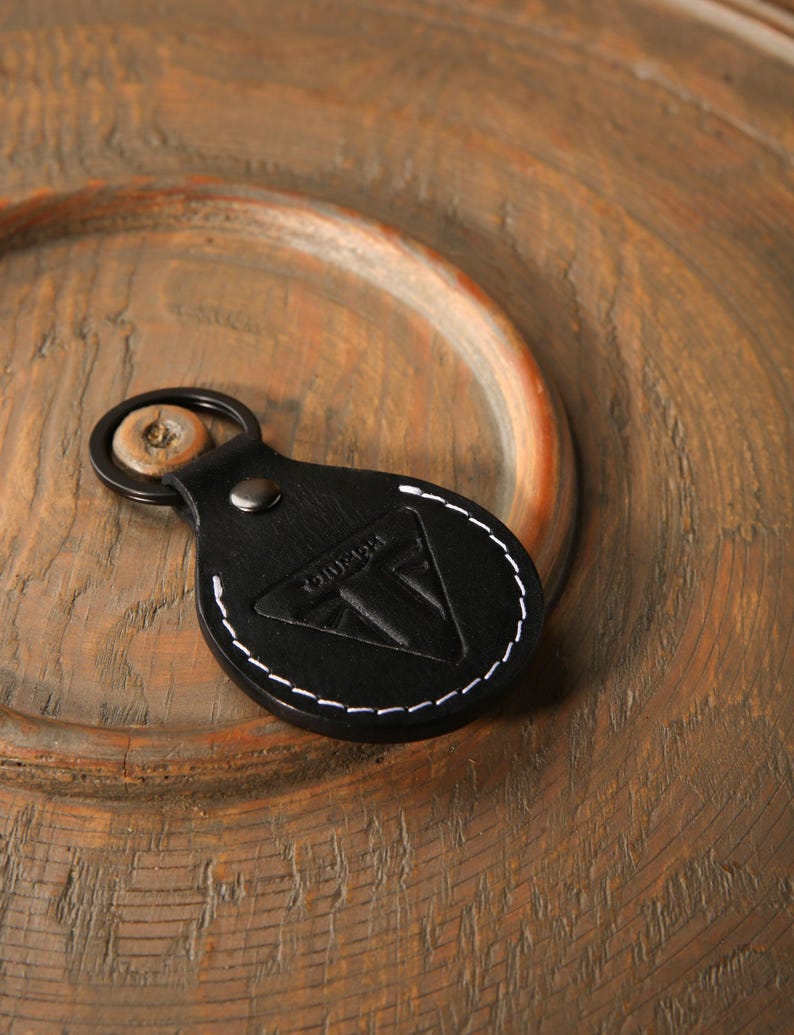 Handmade TRIUMPH Keychain | Personalized Leather Gift for Motorcycle ...