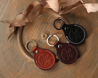 Motorcycle, car, leather keychain Yamaha, leather initial keychain personalized, customized leather keychain for her, men key fob, gift