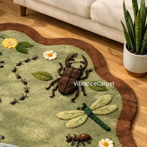 Educational Bug & Insect Rug – Hand-tufted Wool Kids Room Rug - Etsy