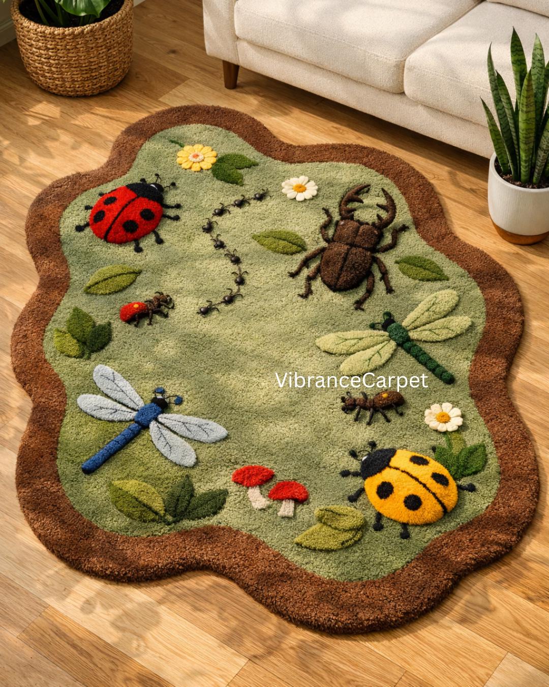 Educational Bug & Insect Rug – Hand-tufted Wool Kids Room Rug - Etsy