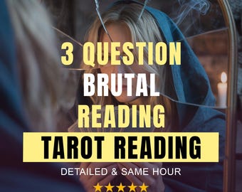 Lectura de Tarot Brutal de 3 Preguntas - Detallada y en la misma hora