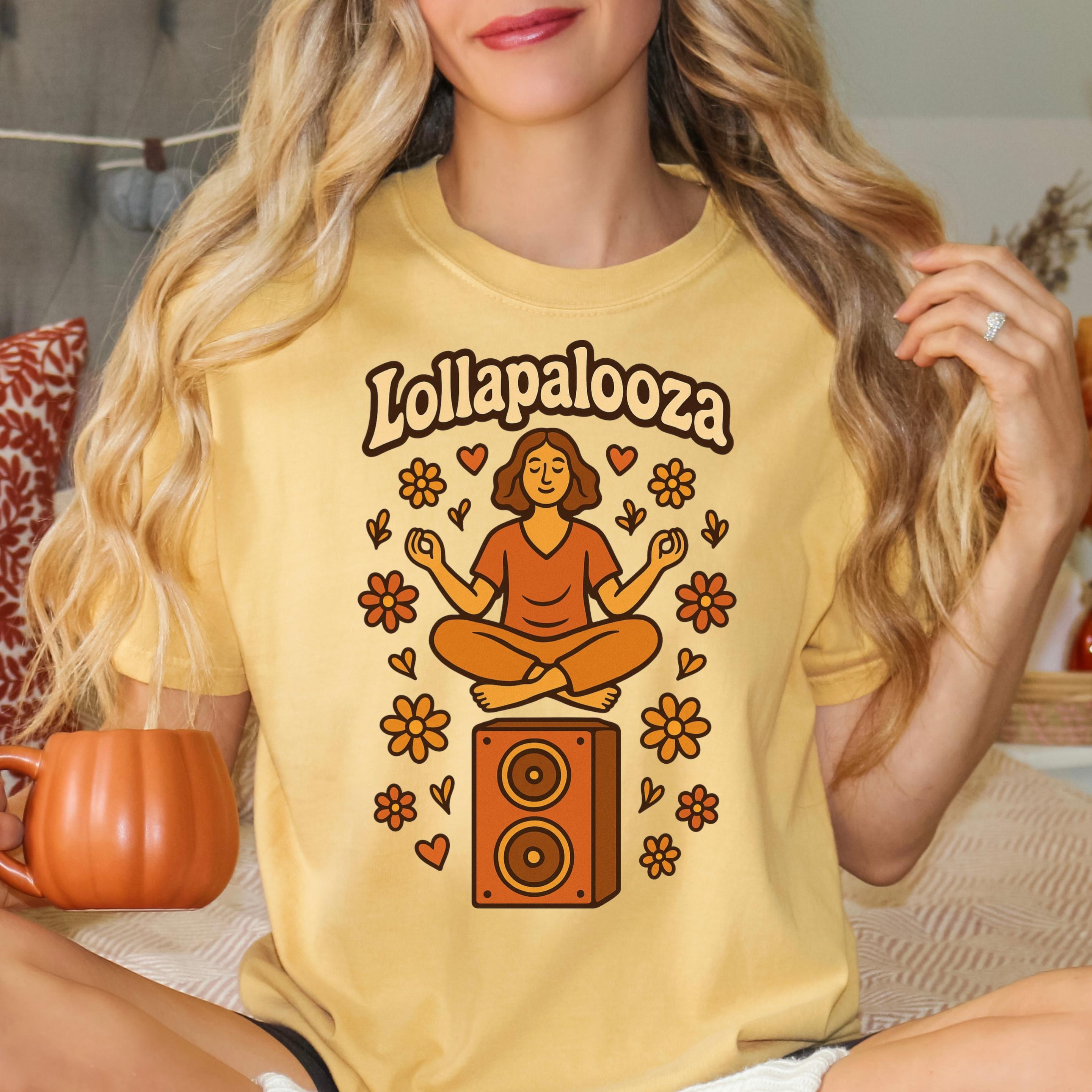 Lollapalooza 2025 ヴィンテージ加工Tシャツ L 90s Lollapalooza music t-shirt アメリカのロックフェス