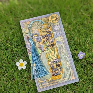 Marcapáginas de Monet y Van Gogh: Diseños elegantes en metal Iris