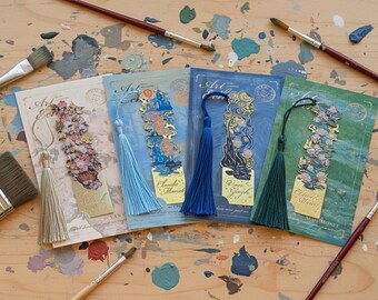 Marcapáginas de Van Gogh y Monet: delicados diseños de arte en metal