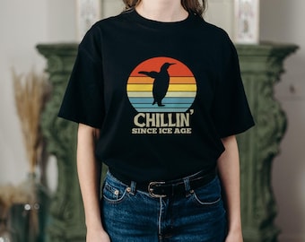 Penguin T-Shirt Graphic Design . Retro. PNG & AI Vector | Digital Download for DIY Printing, Merch, Apparel.