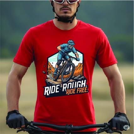 Ride Rough Ride Free MTB Vector Art | Mountain Bike T-Shirt Design | Cycling Graphic Printable | Digital Download for Shirt Printing
