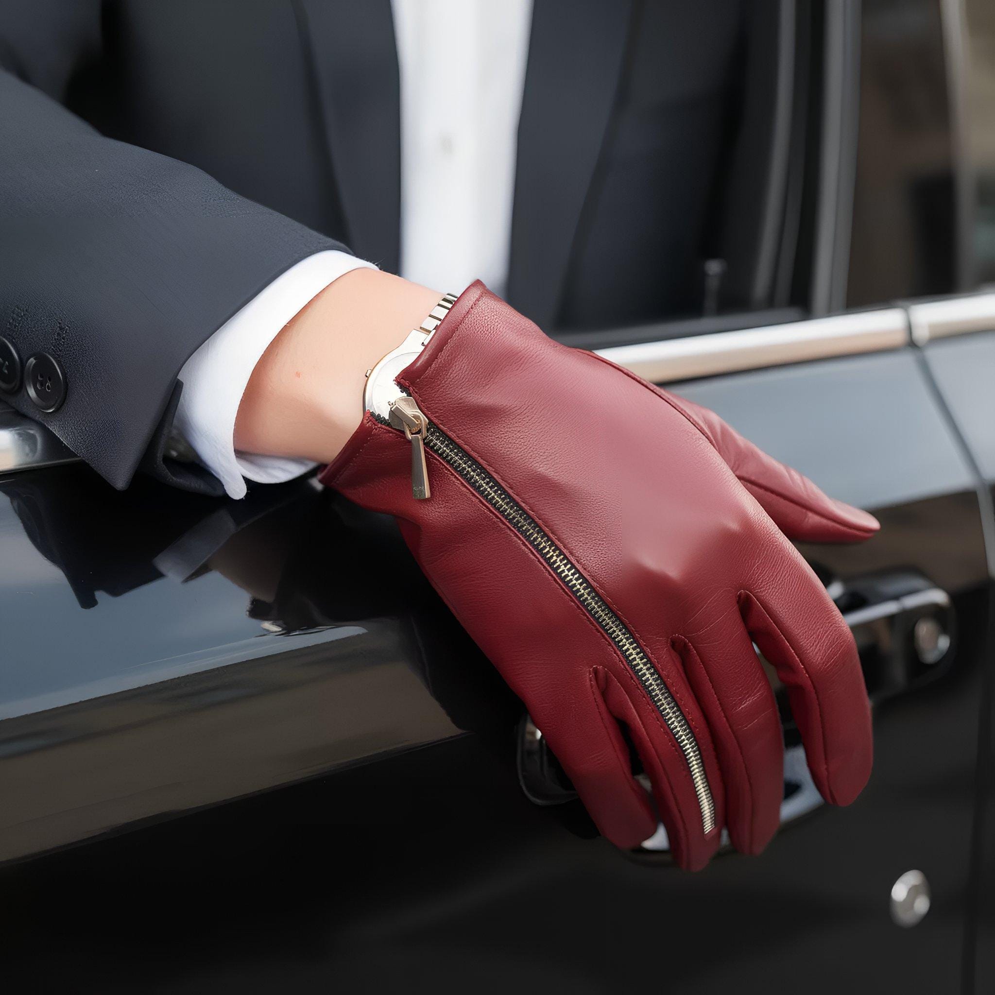 Burgundy gloves - Etsy 日本
