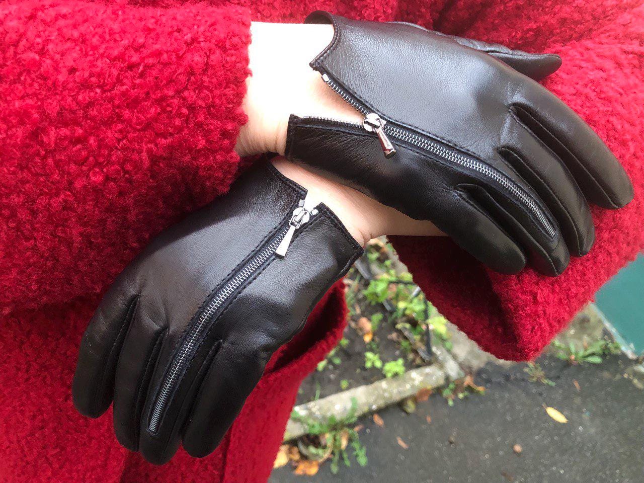 Long Leather Gloves Zipper - Etsy Canada