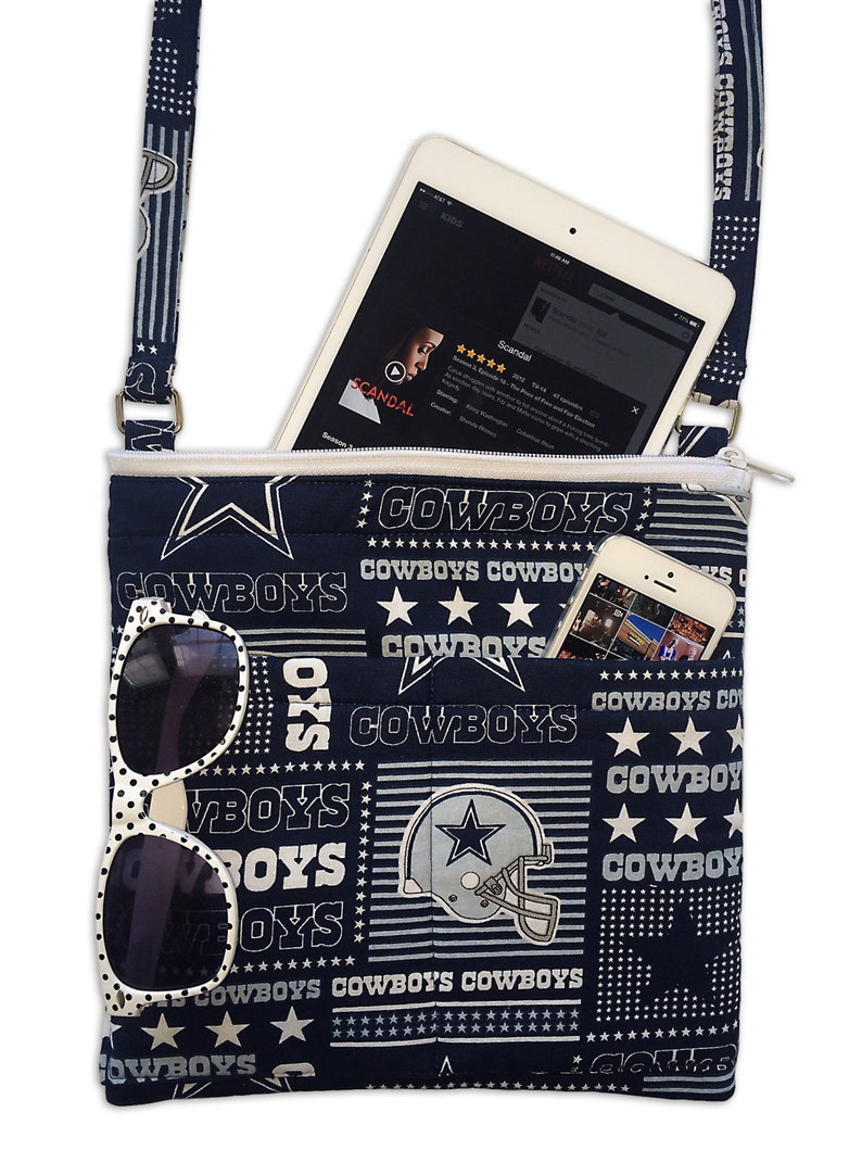 Dallas Cowboys PlayAction Petite Zip Crossbody Bag // NFL Etsy