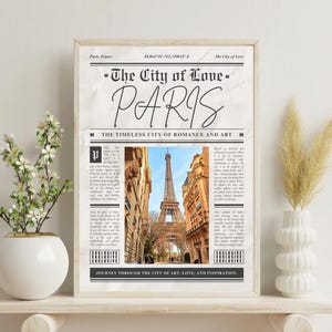 Set de arte mural digital de París: póster de la Torre Eiffel, postal de París e impresión de collage. Descarga instantánea. Decoración francesa estética.