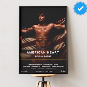 Benson Boone &#39;American Heart&#39; Album Art Poster: Indie Pop Music Decor