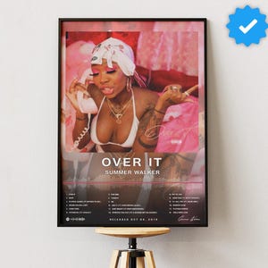 Summer Walker – Over It Album Poster | Digital Download | R&B Music Wall Art | Aesthetic Printable Poster| Modern Music Print for Home Decor