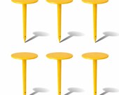 Pack of 6 Yellow Metal Survey Stakes Property Line Markers Ground Boundary Yard Stakes