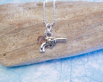 Gun Necklace - Silver Handgun Necklace - Made in USA