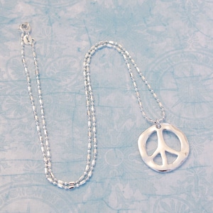 Peace Charm Necklace Silver main image 1