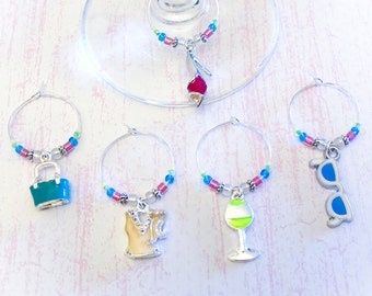 Fashion Wine Charms - Set of 5 Fashionable Women's Accessories Wine Glass Charms