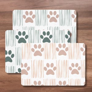 Matching Pet Feeding Mat Aesthetic Pet Food Mat Slip-Resistant Dog Bowl Mat Cute Cat Feeding Mat Washable Dog Placemat Food Mat Pet Supplies
