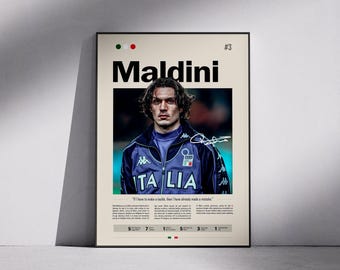 パオロ・マルディーニ直筆サイン入りイタリア代表 2022 ホームサッカー