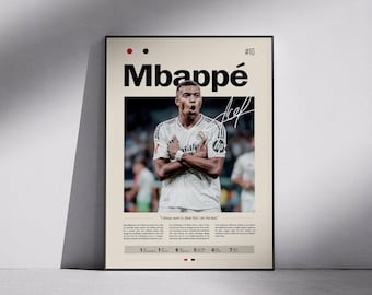 Kylian Mbappe Poster, Kylian Mbappe Fan Geschenk, Mannhöhle Dekor, Mannhöhle Poster, Football Wandkunst, Sport Wanddekor, Sport Wohnkultur