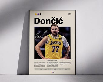 Photo Dédicacée Signée Luka Doncic #77 Lakers - Format 8x10, Certificat D'authenticité Avec Hologramme