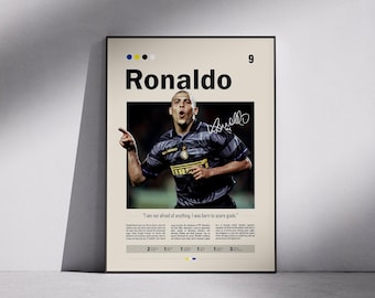Ronalo Nazario Brasilien Legend Art, Fußball Icon Print (Digitaler Download)
