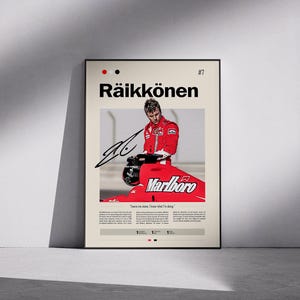 Kimi Räikkönen Ferrari F2007 Poster: 2007 World Champion Livery