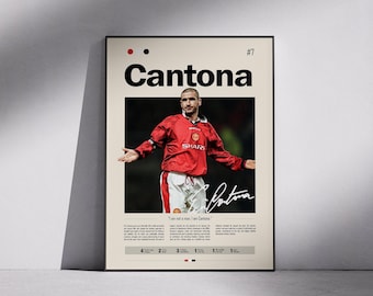Eric Cantona Manchester United art print - Etsy 日本