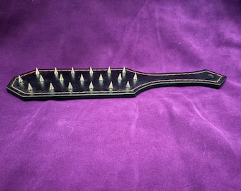Double-Sided Spiked Leather Paddle – Heavy Impact Kink Toy