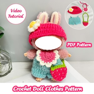 Crochet Outfit PDF Pattern & Video Tutorial,Cute Outfit Pattern,Doll outfit,Spring Clothes Pattern,Colorful Plush DIY,Doll Plush Outfit