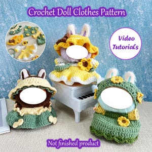 Crochet Pattern & Video Tutorial-3 in 1 Lafufu Clothes PDF,Lafufu Dress Pattern,Cute Dress Outfit,Doll outfit,Doll Plush Outfit Pattern
