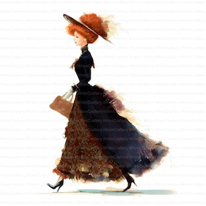 22 Fashion Quirky Victorian Lady Clipart Whimsical Woman Ephemera Watercolor JPG Fantasy Junk Journal Scrapbook Card Making Digital Download