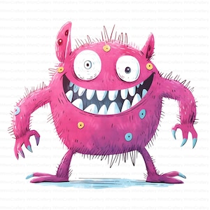 18 eigenzinnige monster clipart grillige elementen grillige ephemera aquarel Fantasy ongewenste dagboek papier ambachtelijke commercieel gebruik digitale download