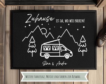 Fussmatte Camping personalisiert, Fußmatte Camping personalisiert, Geschenk für Camper, Fußmatte Wohnmobil,Fussmatte Wohnwagen, Van & Bulli