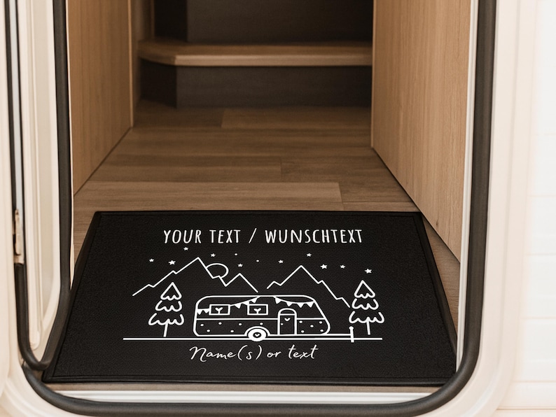 Felpudo personalizado para autocaravanas con texto y nombre a medida, regalo para campistas, caravanas, autocaravanas o tiendas de campaña, regalo de camping imagen 3