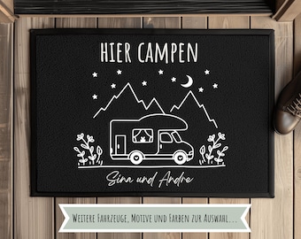 Fussmatte Camping personalisiert, Fußmatte Camping personalisiert, Geschenk für Camper, Fußmatte Wohnmobil,Fussmatte Wohnwagen, Van & Bulli