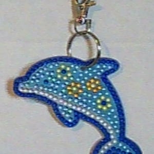 Dolphin Keychain: Diamond Painting