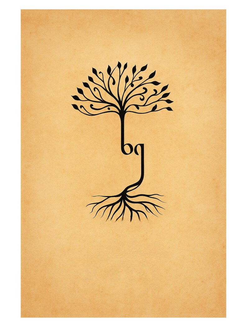 Roots of Identity – Georgian Alphabet Tree Face – Modern Typography Art ...