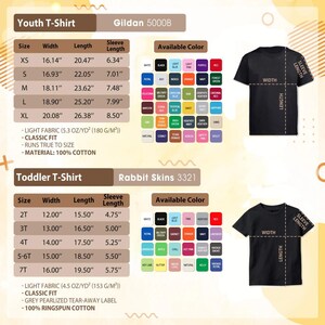 a t - shirt size guide for a child's t - shirt