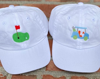 Personalized Baseball Cap Toddler Youth Kids hat Mallard duck, tractor, marlin, golf, baseball, Dinosaur, Labrador, sailboat preppy