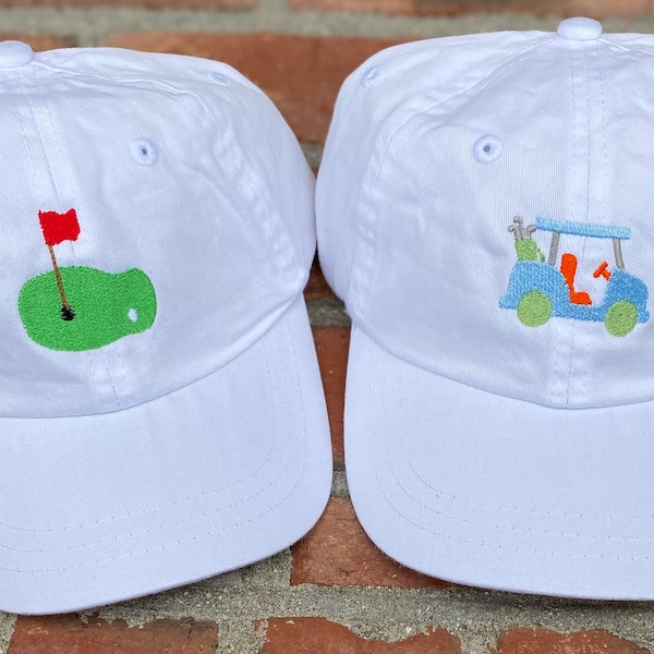 Personalized Baseball Cap Toddler Youth Kids hat Mallard duck, tractor, marlin, golf, baseball, Dinosaur, Labrador, sailboat preppy