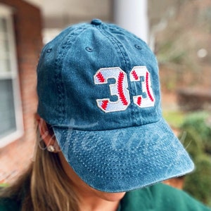 Custom adult Baseball number cap personalized hat - baseball mom cap