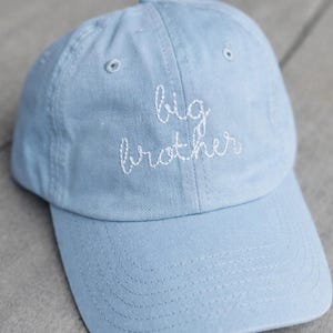 Personalized Big Brother Baseball Cap - Light Blue Embroidered Hat (Ages 2-8)