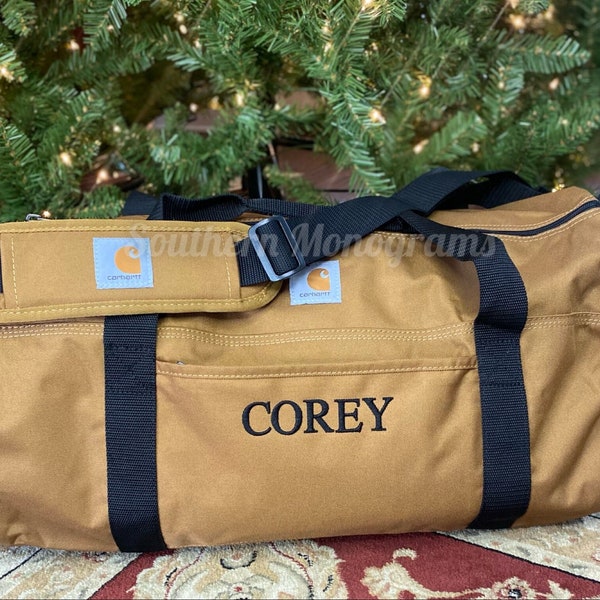 Custom Mens carhartt duffel bag- Mens duffel tote bag- mens Groomsmen gift - mens canvas bag - travel overnight bag