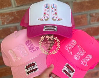 Adult ladies women’s Cowgirl Boots Trucker Hat | Boots | Trucker | hat Cowgirl | Western | cowboy | country concert