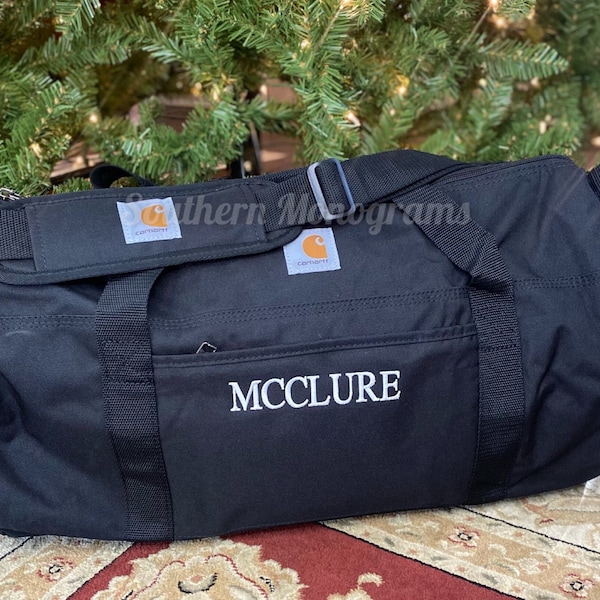 Custom Mens carhartt duffel bag- Mens duffel tote bag- groomsmen gift - mens canvas bag - travel overnight bag