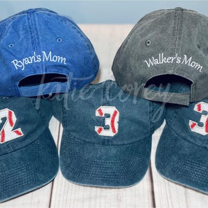 Custom adult Baseball number cap personalized hat - baseball mom cap