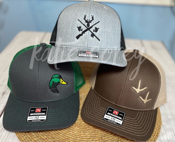 Hunting, Fishing, Leather Patch Hat, Richardson 112, Snapback, 