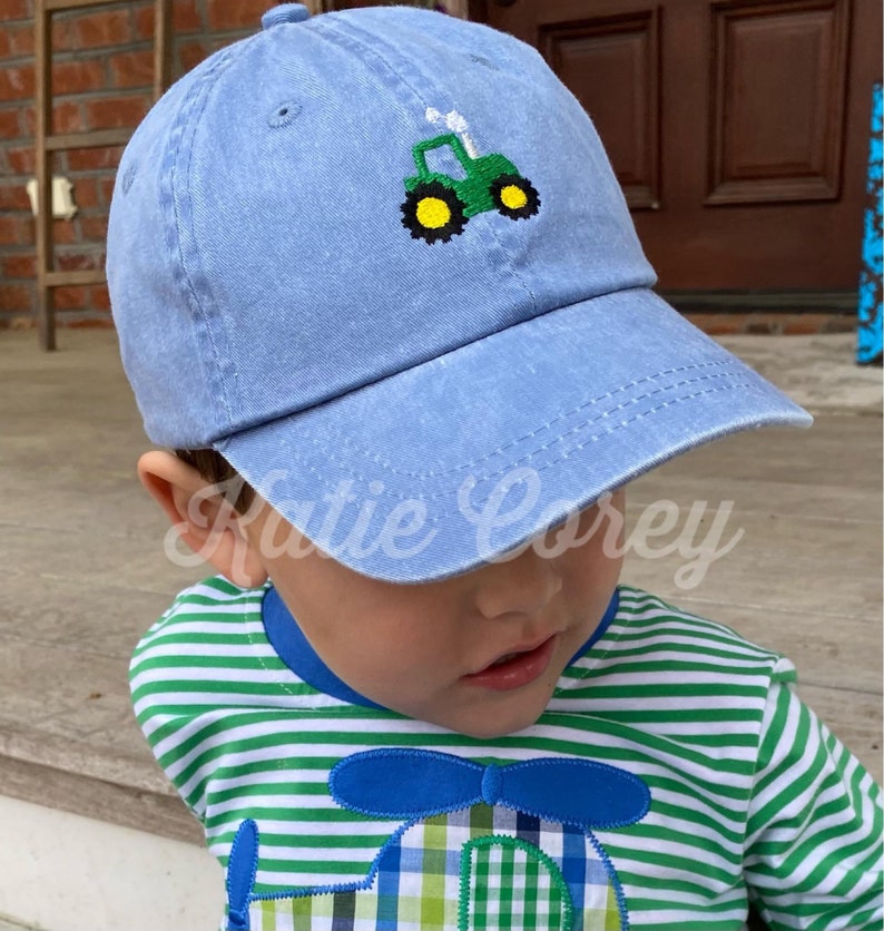 Personalized Baseball Cap Toddler Youth Kids hat Mallard duck, tractor, marlin, golf, baseball, Dinosaur, Labrador, sailboat birthday gift image 6