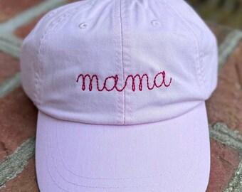 Hot pink - white - coral - Seafoam - light pink and more pigment dyed embroidered mama / Gigi / nana / granny baseball cap hat